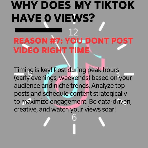 TikTok have 0 views because You don't post videos at the right time