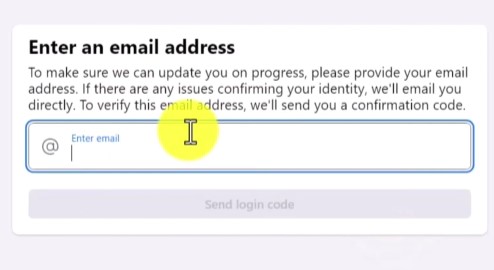 Enter an email address then click Send Logic code