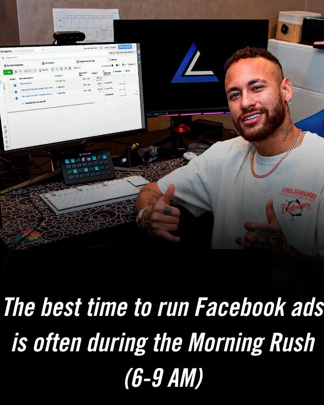 The best time to run Facebook ads is often during the Morning Rush (6-9 AM)